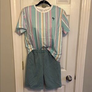 NWOT SHEIN Green and White Matching Set #379